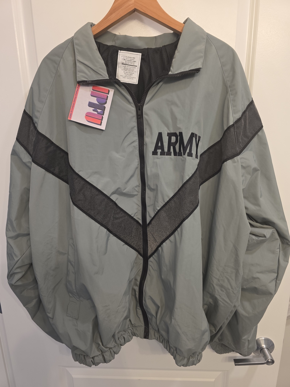 US Army IPFU Improved Physical Fitness Uniform Jacket PT Gray X-Large Long